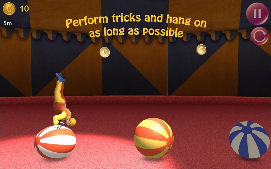 Perform tricks and hand on as long as possible